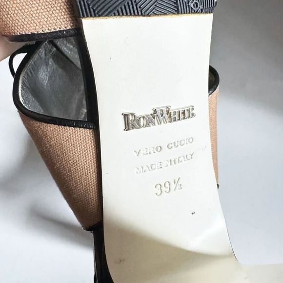 Ron White Canvas Strappy Safari Style High Heel Sandals - Picture 10 of 11